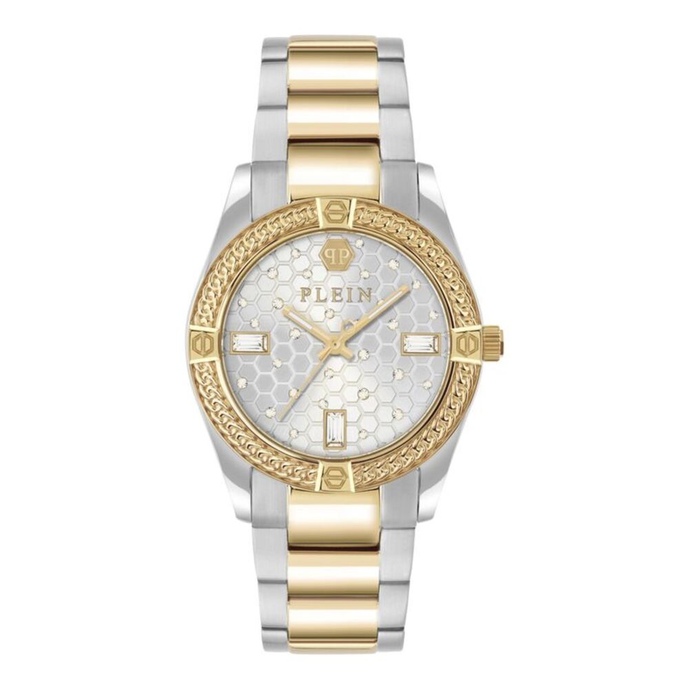 Philipp Plein Plein Icon Chain Crystal Watch Two Tone Womens